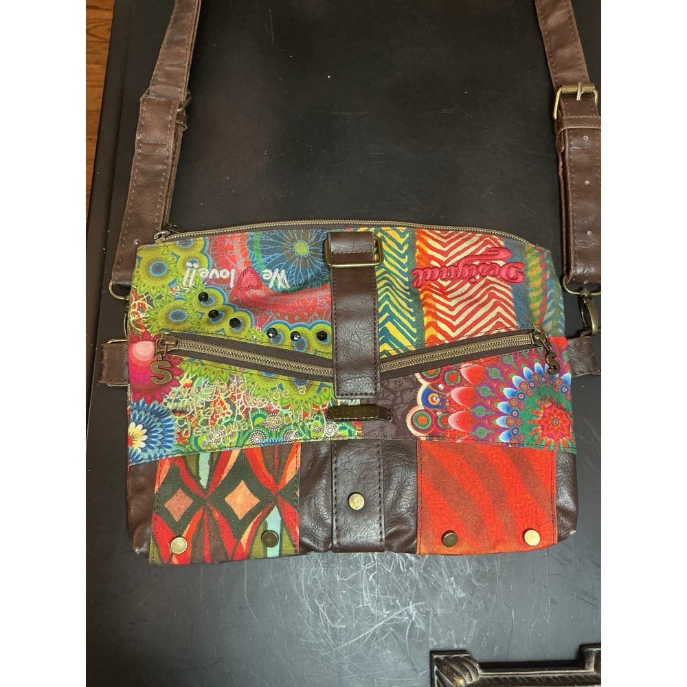 Desigual Purse Bag Crossbody Travel Handbag Clutch Tote Embroidered